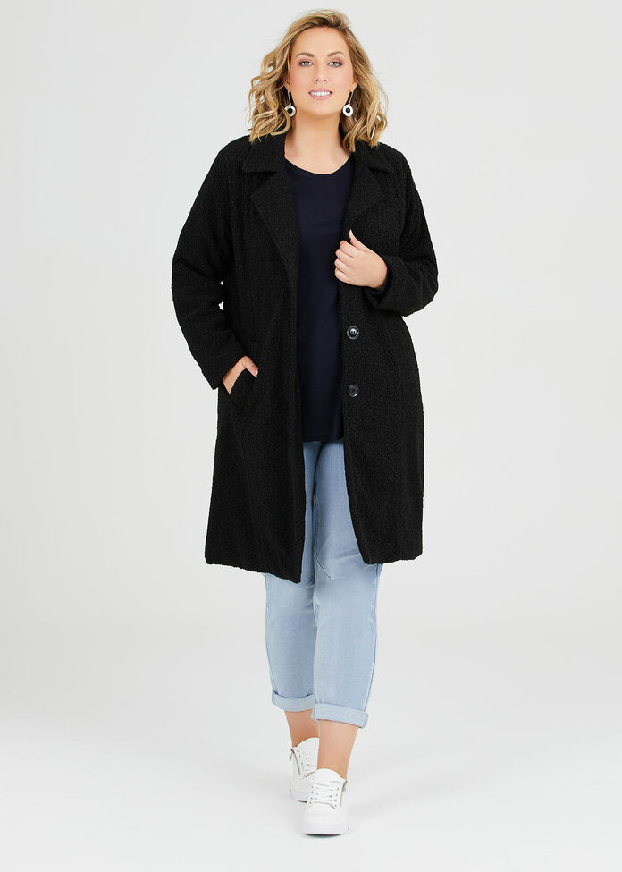 Teddy Boucle Coat, , hi-res