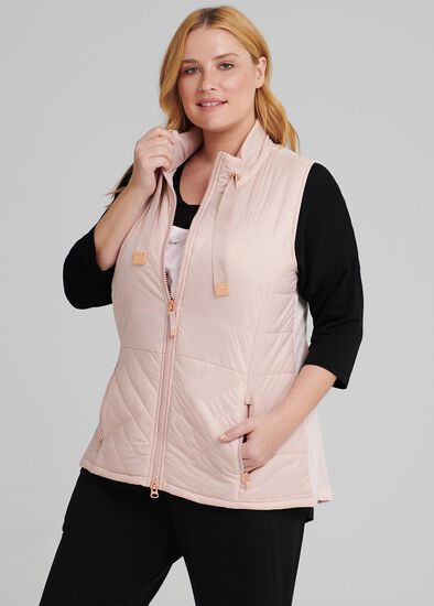 Plus Size Quilted Active Vest