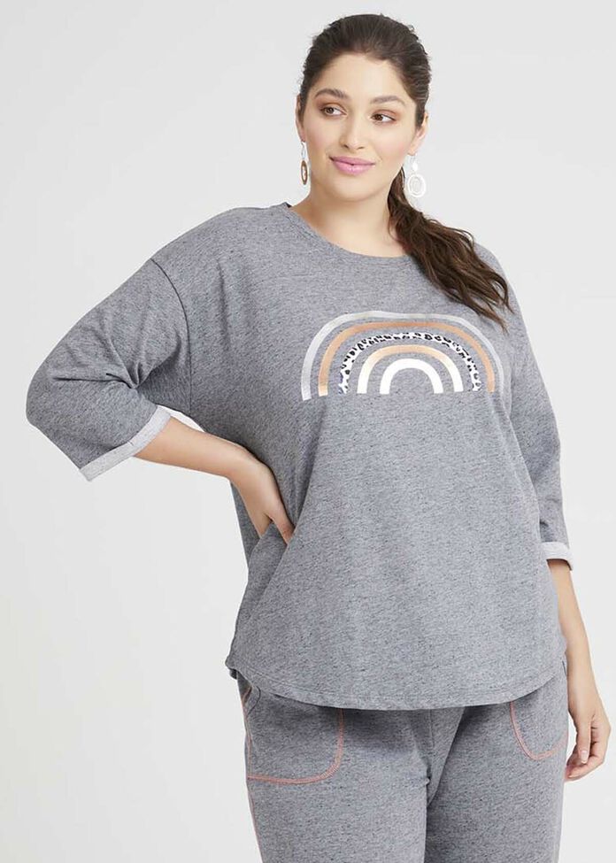 Cotton Rainbow 3/4 Sweat, , hi-res