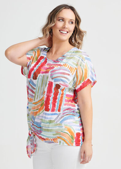 Plus Size Painterly Knot Top