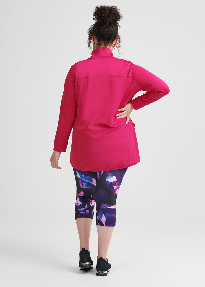 Spacedye Zip Active Top, , hi-res