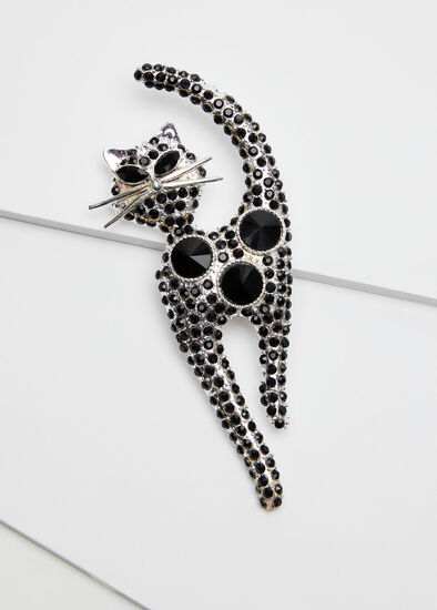 Bejewelled Cat Brooch