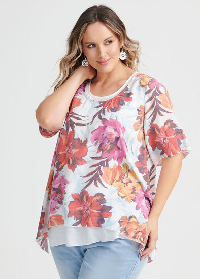 Plus Size Floral Burst Top