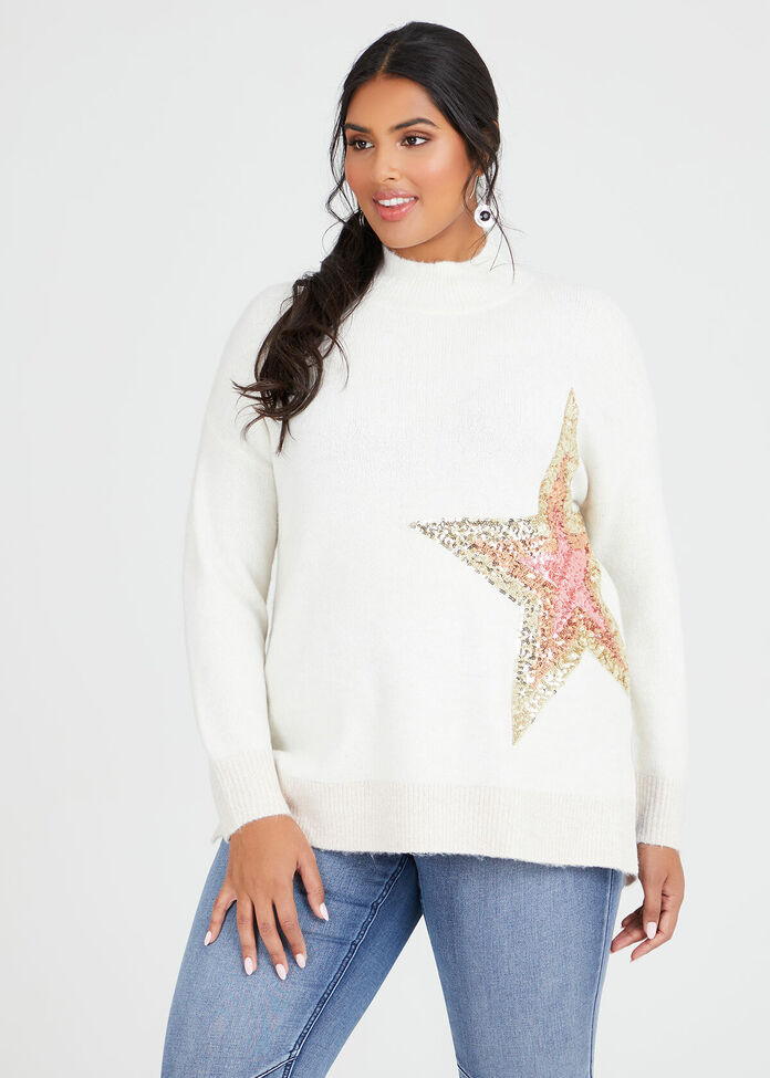 Super Star Sequin Jumper, , hi-res