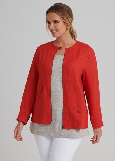 Plus Size Earth Linen Jacket