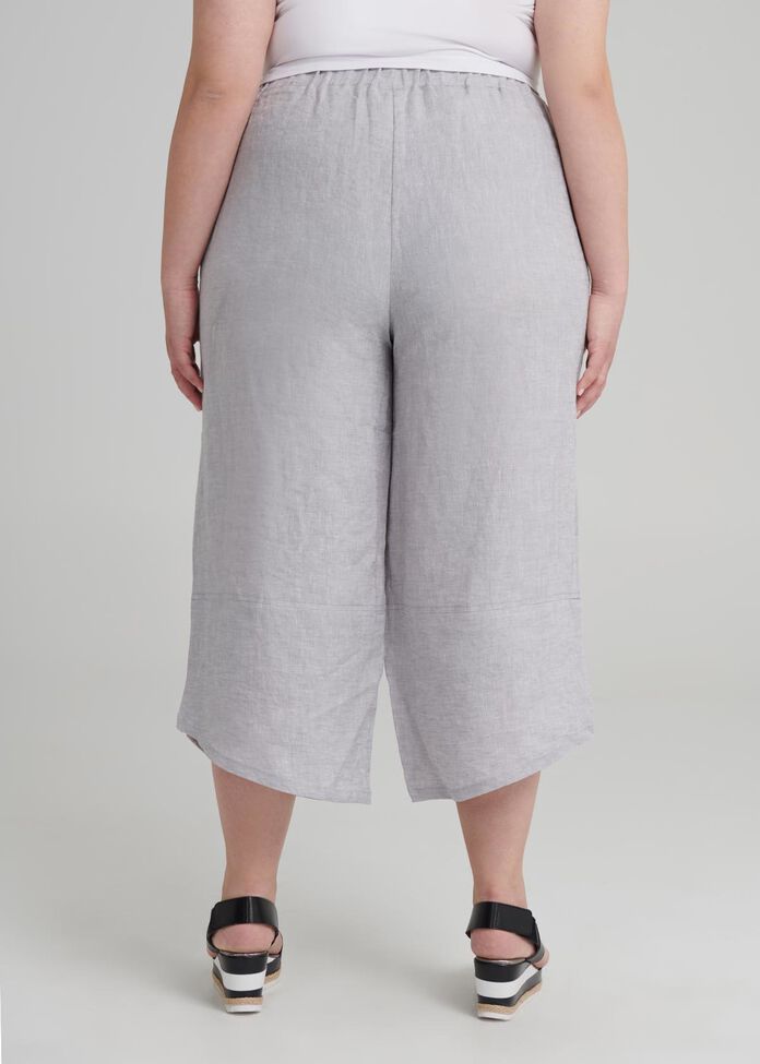 Aj Linen Crop Pant, , hi-res