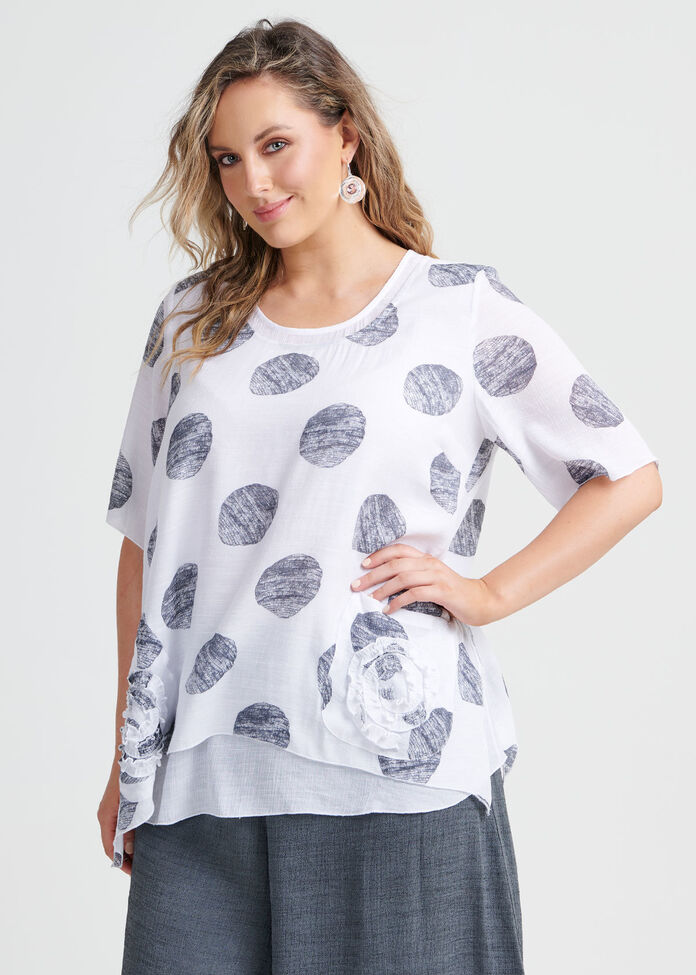 Applique Swirl Top, , hi-res