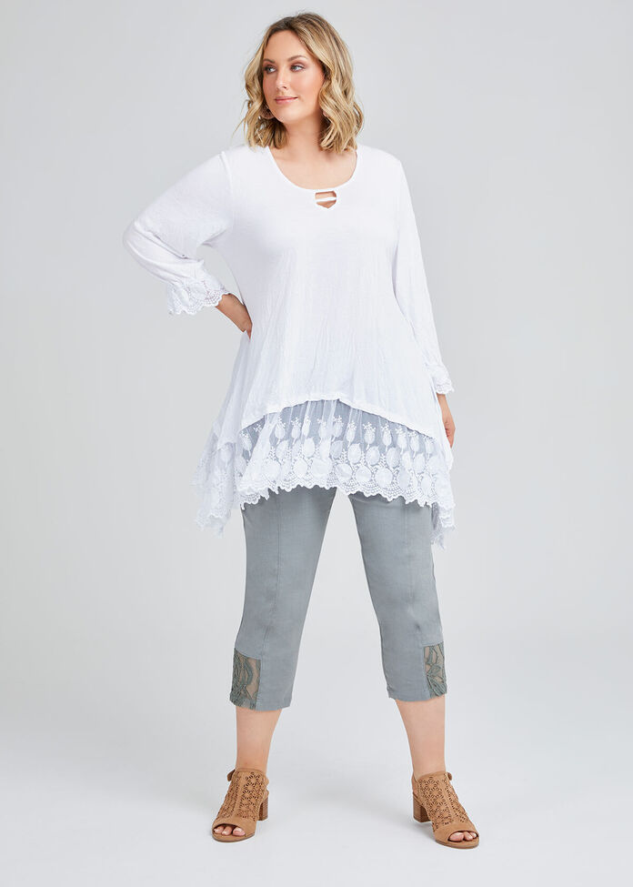 Bimbi Bamboo & Lace Top, , hi-res