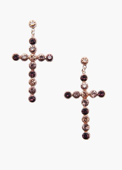 Crystal Cross Earrings