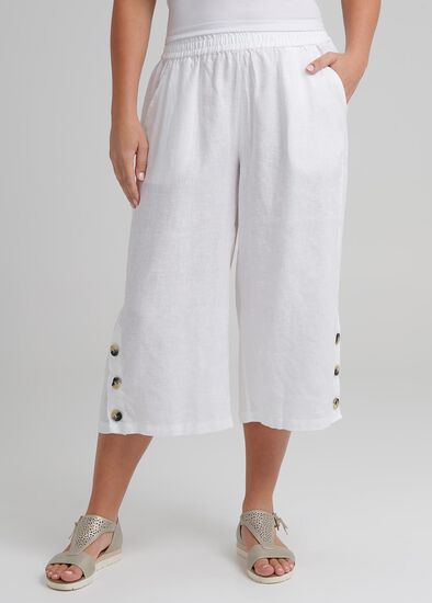 Plus Size Linen Breeze Crop Pant