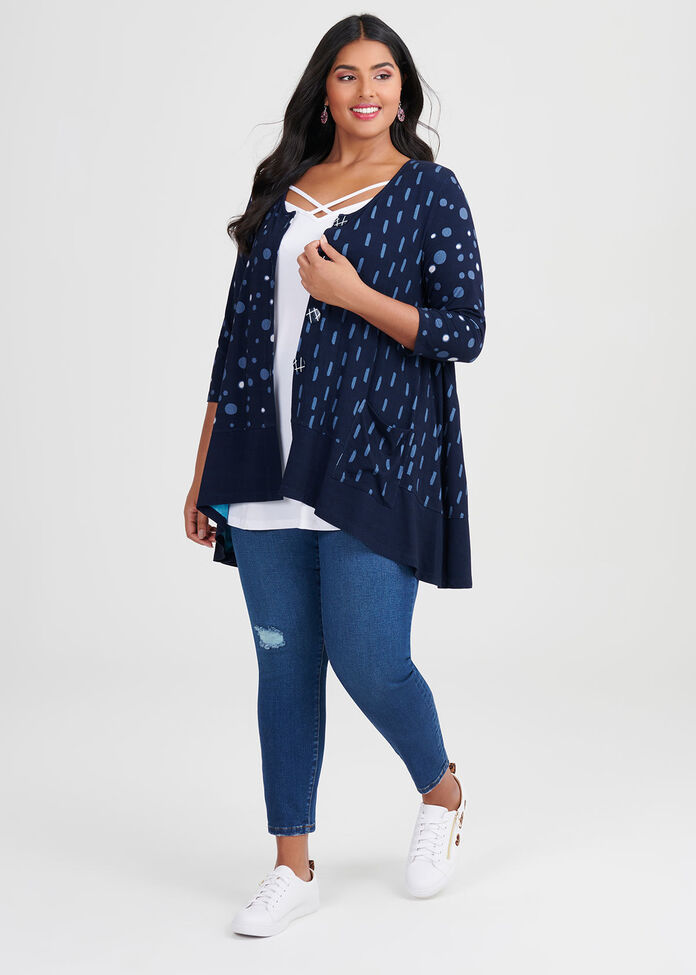 Bamboo Dash & Dot Cardigan, , hi-res