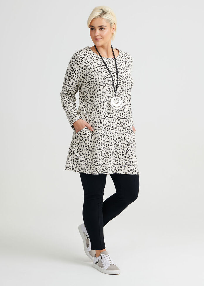 Leopard Jacquard Tunic, , hi-res