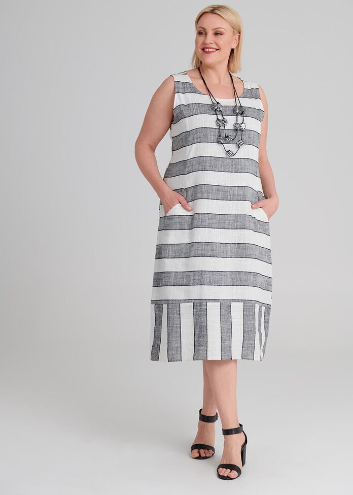 Linen Stay In Line Dress, , hi-res