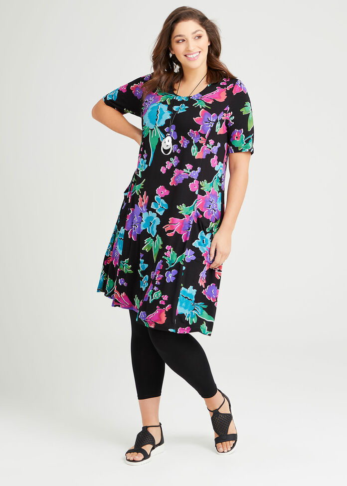 Zena Natural Floral Dress, , hi-res