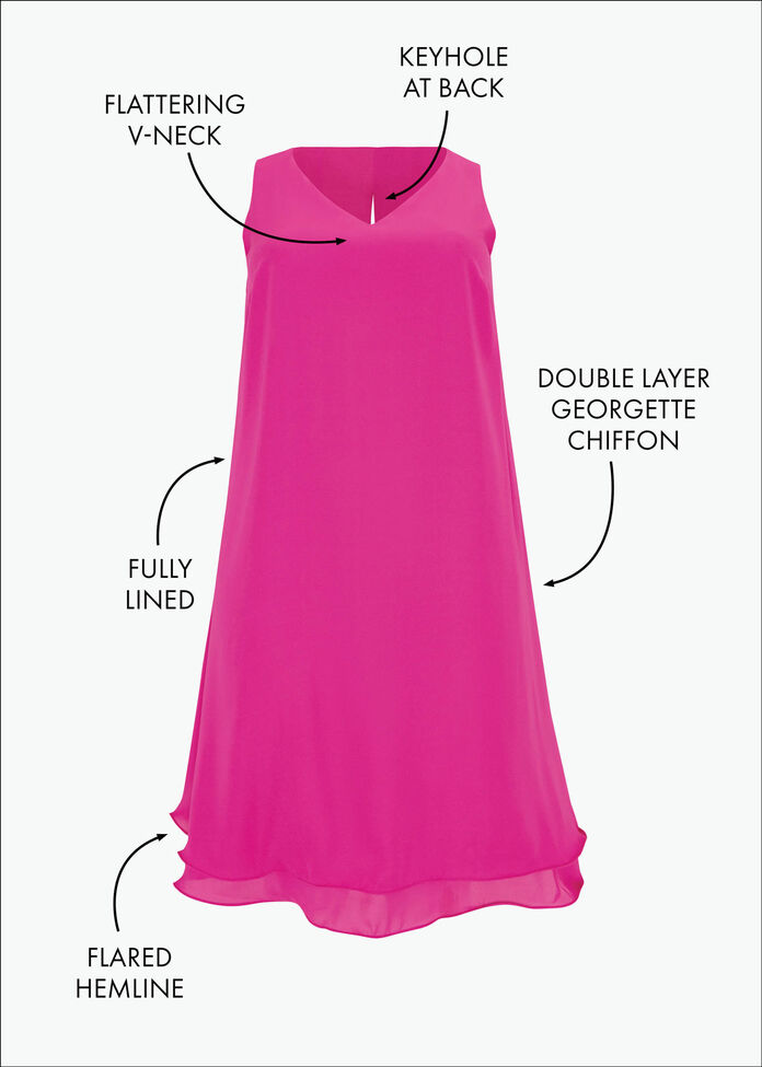 Fluted Hem Cocktail Dress, , hi-res