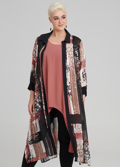 Plus Size Mecca Print Lurex Shirt