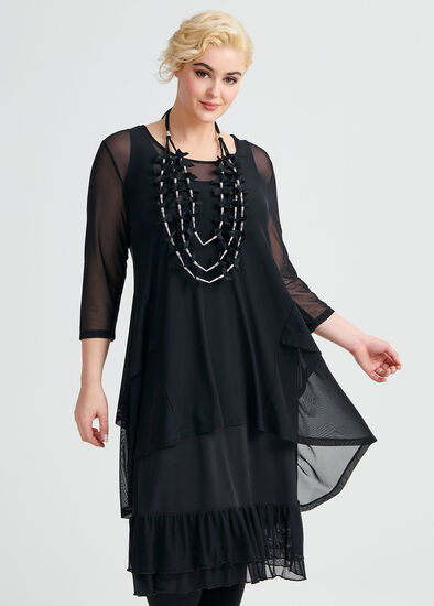 Plus Size Shadow Mesh Tunic