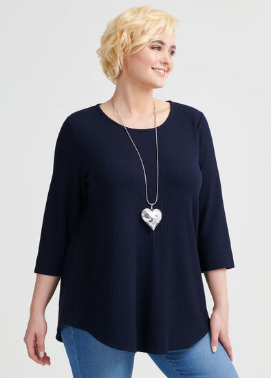 Plus Size Staple Curved Hem Top