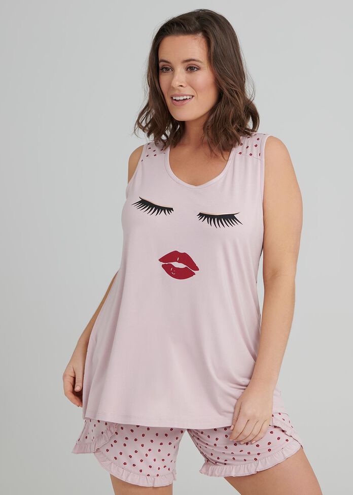 Kiss Kiss Bamboo Pj Top, , hi-res