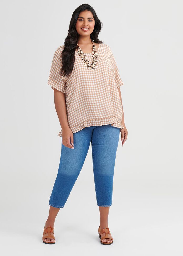 Coastal Gingham Top, , hi-res