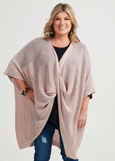 Blush Twist Front Poncho