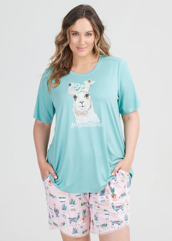 Bamboo Llama Pj Top, , hi-res