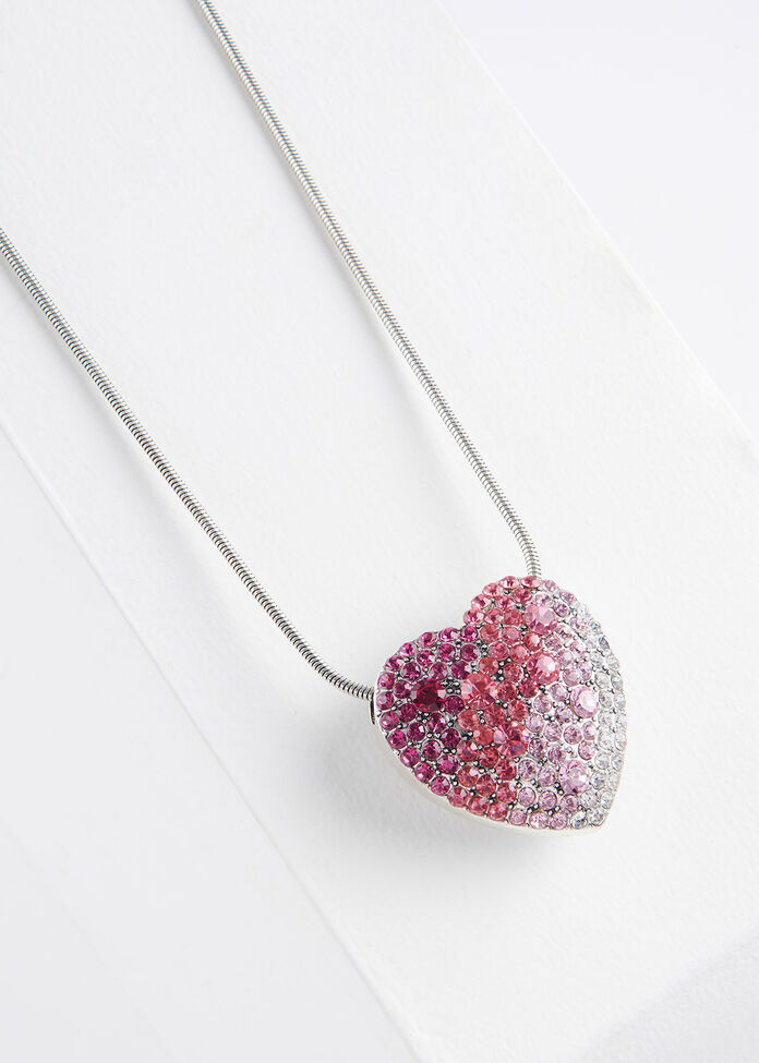 Graduated Heart Necklace, , hi-res