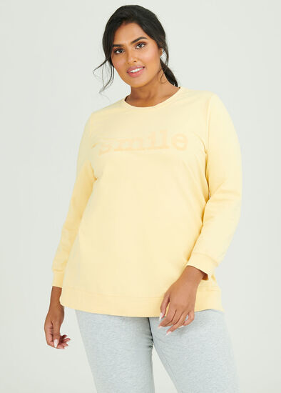 Plus Size Organic Smile Sweat Top