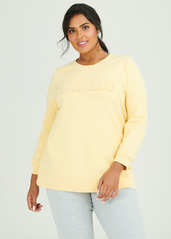 Organic Smile Sweat Top, , hi-res