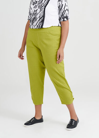 Plus Size Linen Milos Crop Pant