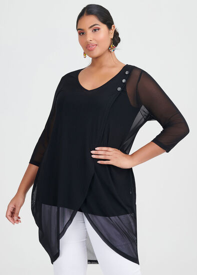 Plus Size Mesh Entice Top