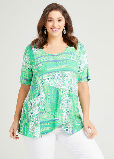 Plus Size Linda Natural Foil Top