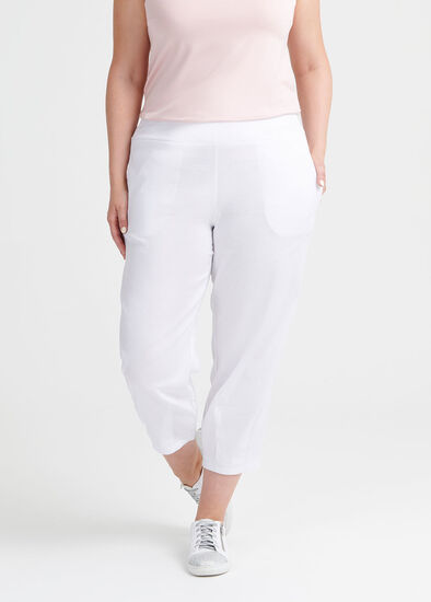 Plus Size Latifa Linen Crop Pant