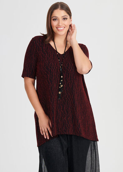 Plus Size Fireglow Lurex Knit Top