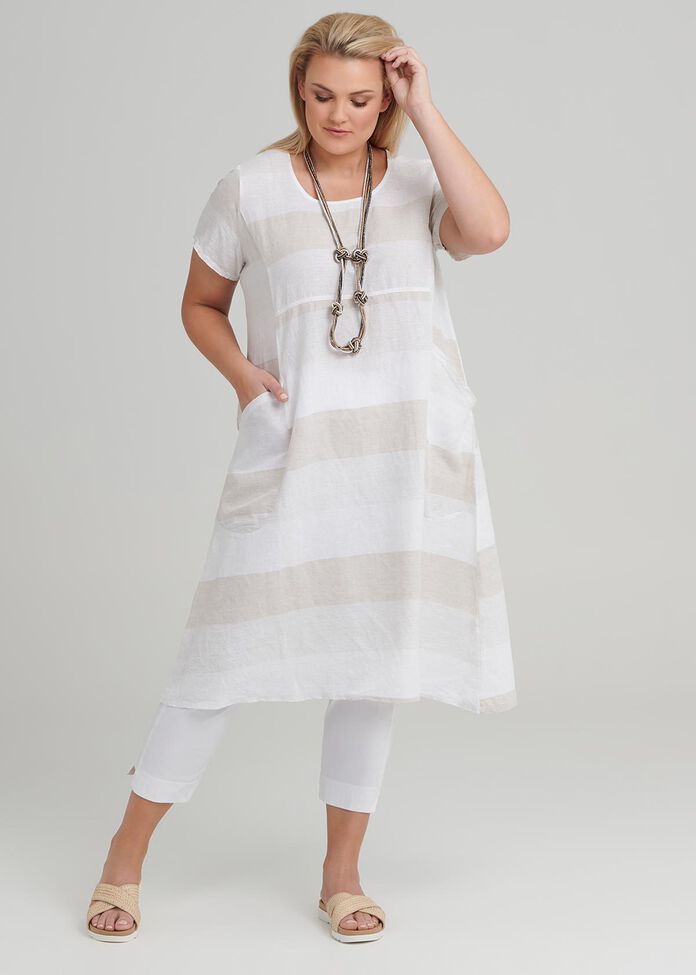 Felice Stripe Linen Dress, , hi-res