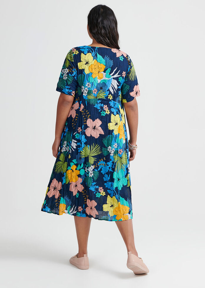 Cotton Floral Dress, , hi-res