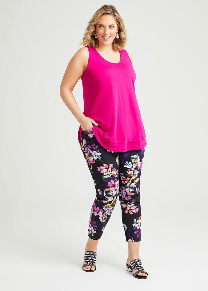 Majestic Flora Linen Pant, , hi-res