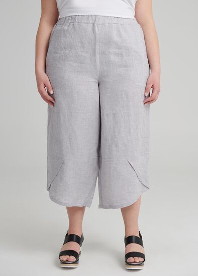 Plus Size Petite Aj Linen Crop Pant