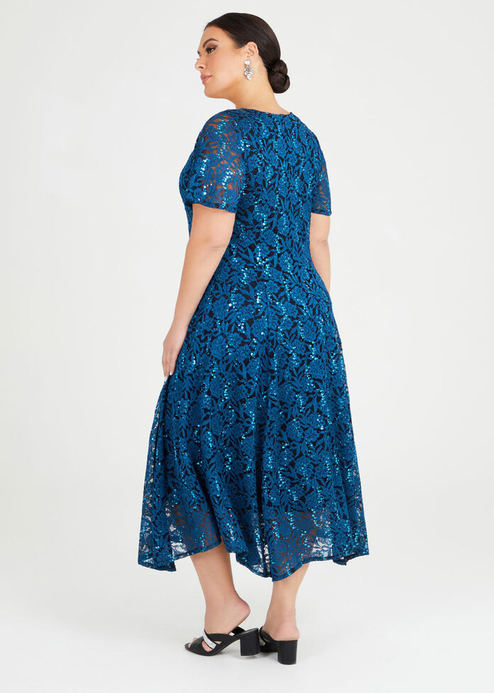 Sequin Lace Formal Dress, , hi-res