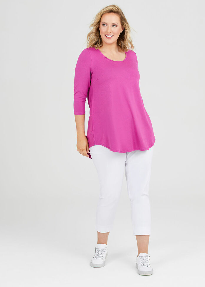 Bamboo Base 3/4 Sleeve Top, , hi-res