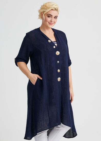 Plus Size Saltwater Linen Shirt