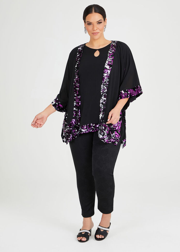 Purple Amethyst Sequin Top, , hi-res