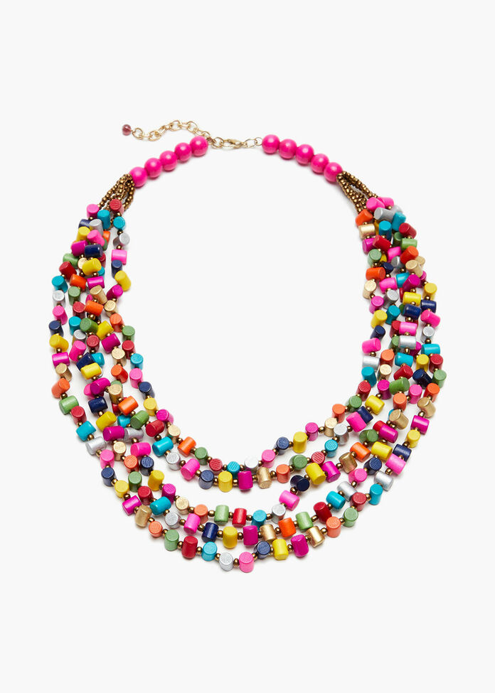 Bright Tube Bead Necklace, , hi-res