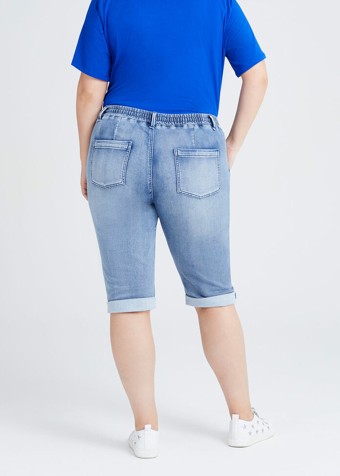 The Easy Fit Crop Denim Jogger, , hi-res