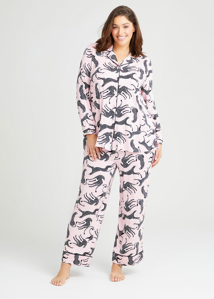 Bamboo Leopard PJ Crop Pant, , hi-res