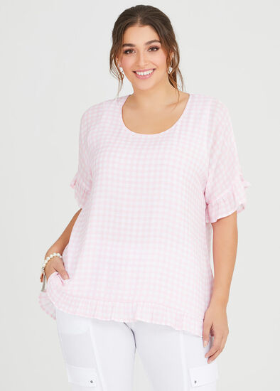 Plus Size Sweet Gingham Top