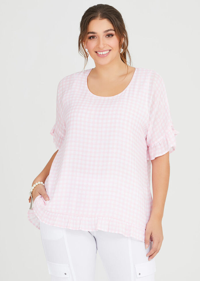 Sweet Gingham Top, , hi-res