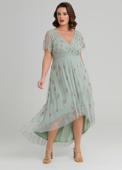 Plus Size Beaded Cocktail Dress