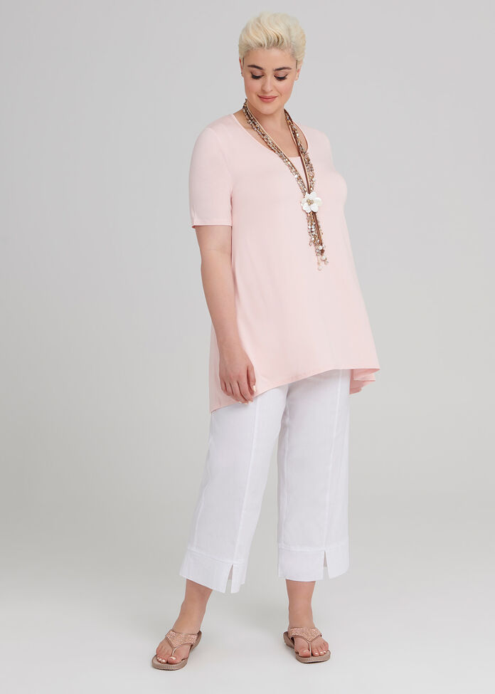 Linen Oasis Crop Pant, , hi-res