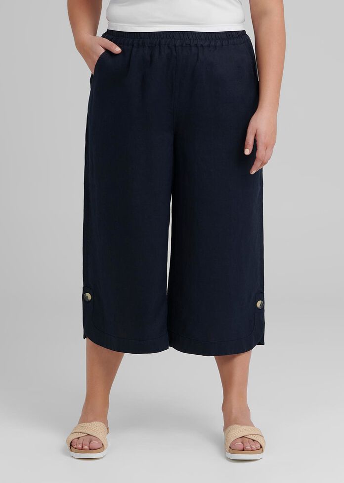 La Cite Linen Crop Pant, , hi-res